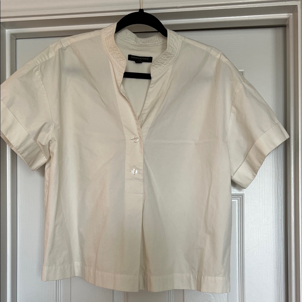 Banana Republic Ivory Button-Down Shirt